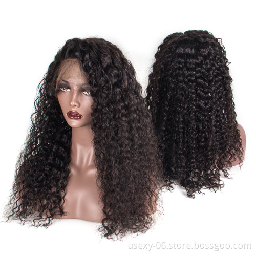 Best Real Remy Hair Indian 100% Human Hair Wigs Raw Curly Wave Hair 360 Lace Wig